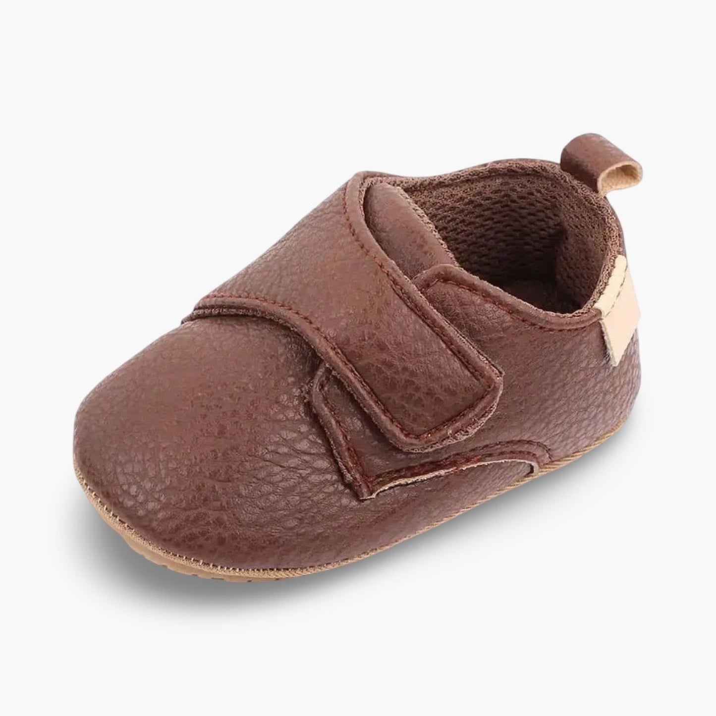 Instap Schoenen - klittenband donker bruin