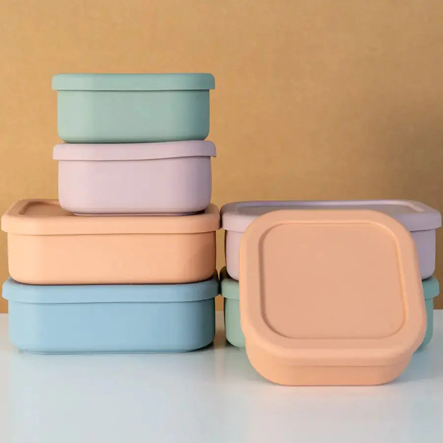 Siliconen Baby Voedingsset: Lekvrije, Magnetronbestendige Kom & Bord met Lunchbox Ontwerp BabyEmpire