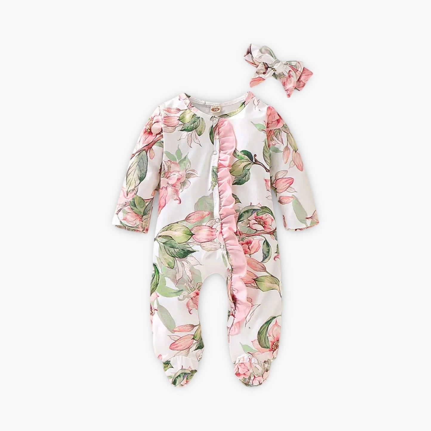 Jumpsuit Bloemen Print - Milk Silk roze bloem