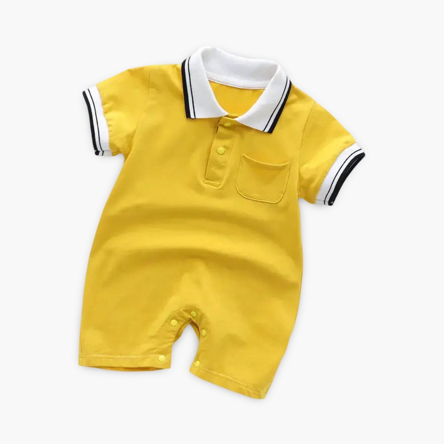 Jumpsuit met Polo-Kraag geel