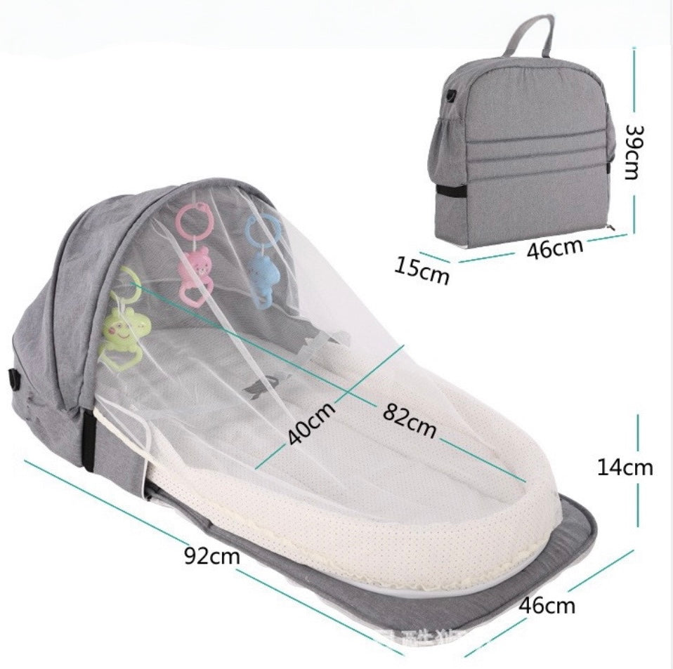 Draagbaar Reisbedje voor Baby’s grijs