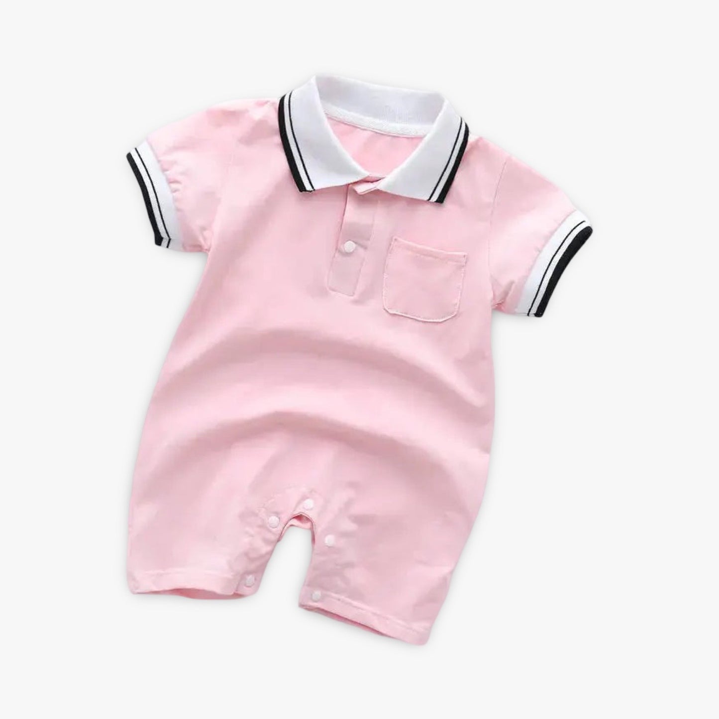 Jumpsuit met Polo-Kraag roze