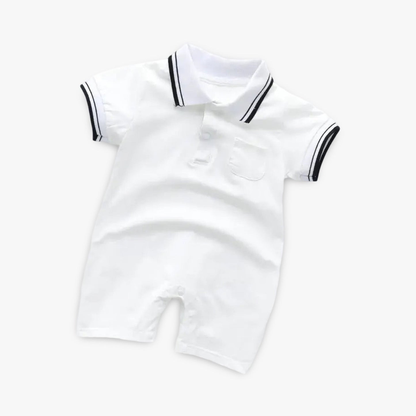 Jumpsuit met Polo-Kraag wit