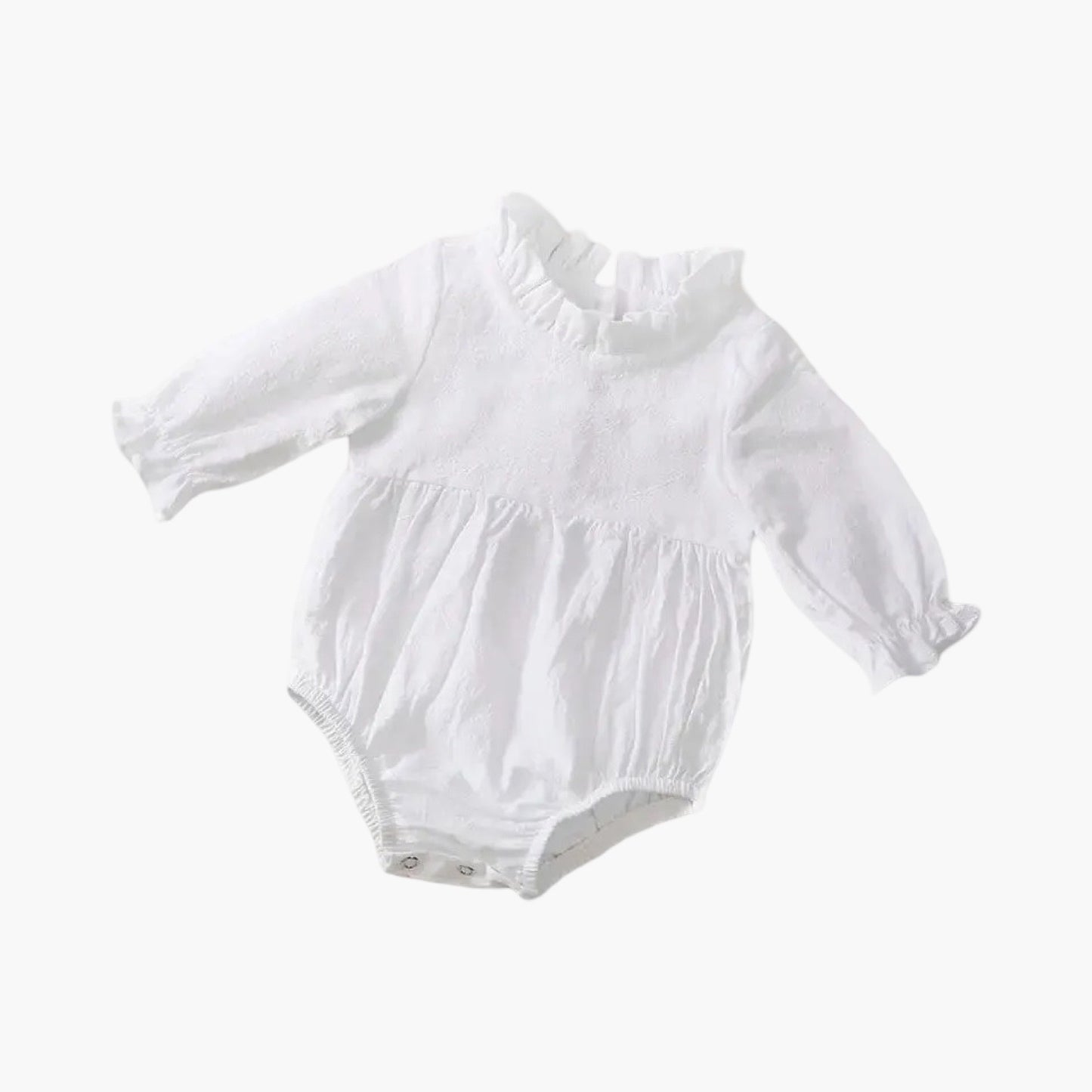 Baby Jumpsuit -Lange Mouwen - Effen Kleur wit
