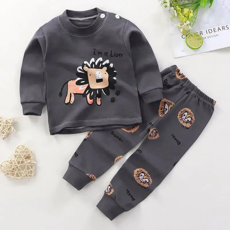 Katoenen Pyjama Set met Leeuwenprint - BabyEmpire