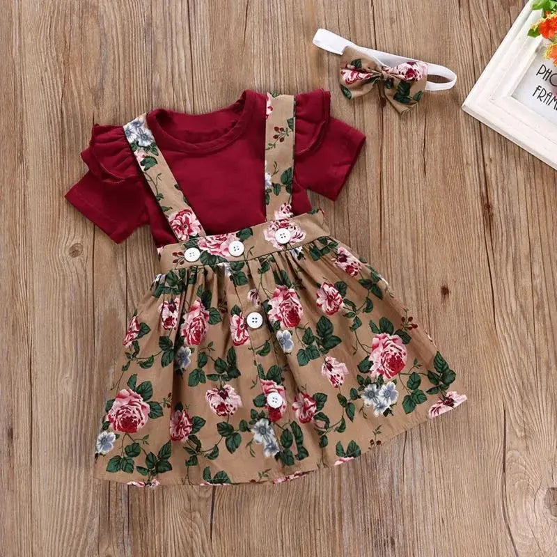 BabyEmpire Bloemenprint Jurk, Romper en Haarband - BabyEmpire