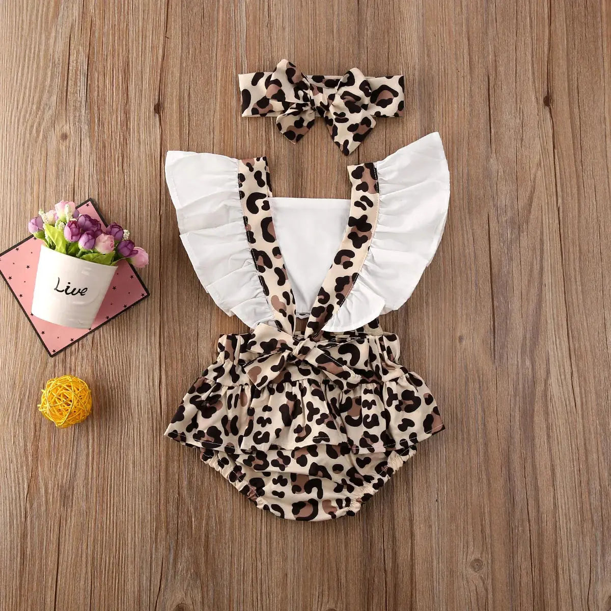 BabyEmpire Luipaard Jumpsuit Set & Hoofdband - BabyEmpire