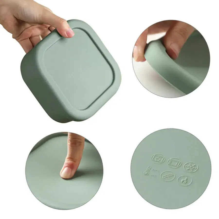 Siliconen Baby Voedingsset: Lekvrije, Magnetronbestendige Kom & Bord met Lunchbox Ontwerp BabyEmpire