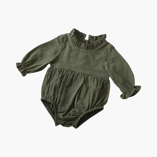 Baby Jumpsuit -Lange Mouwen - Effen Kleur groen