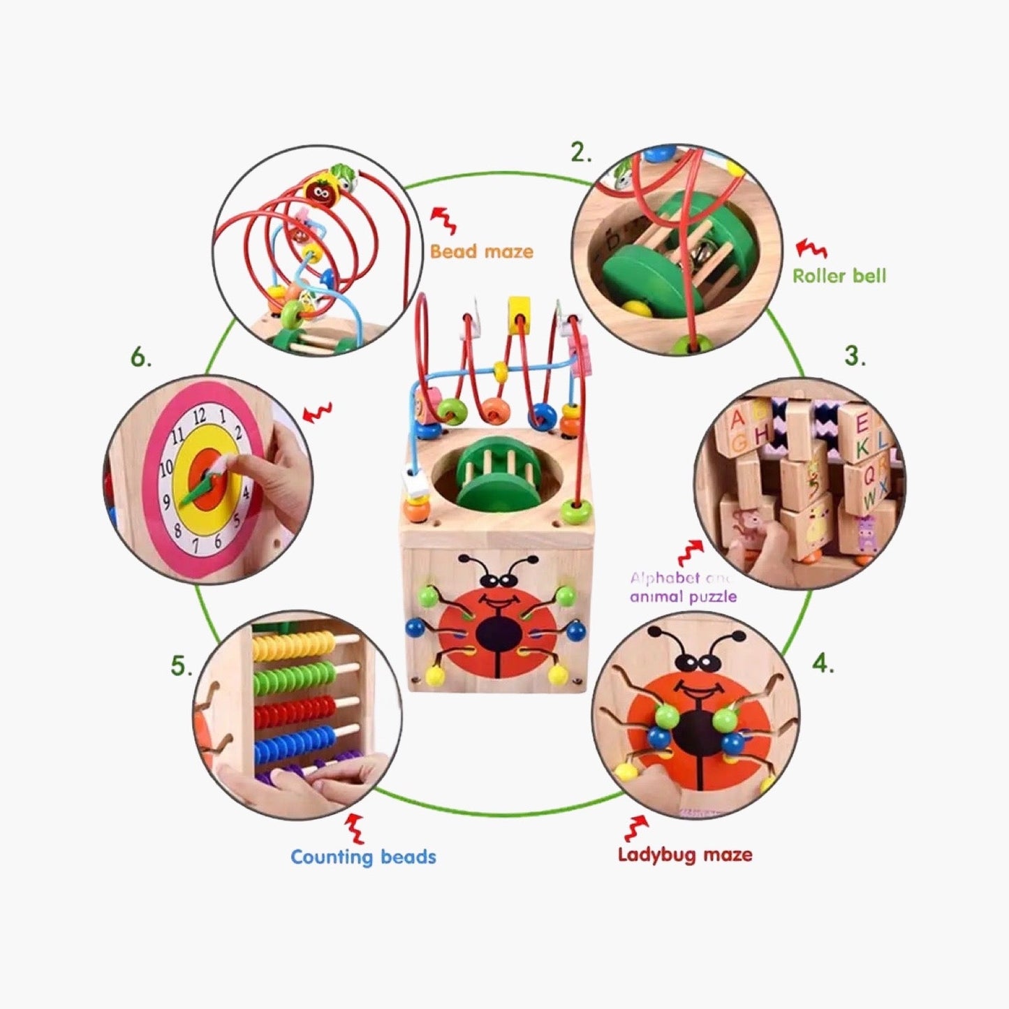Houten Educatief Speelgoed – Lieveheersbeestje Speelbox BabyEmpire