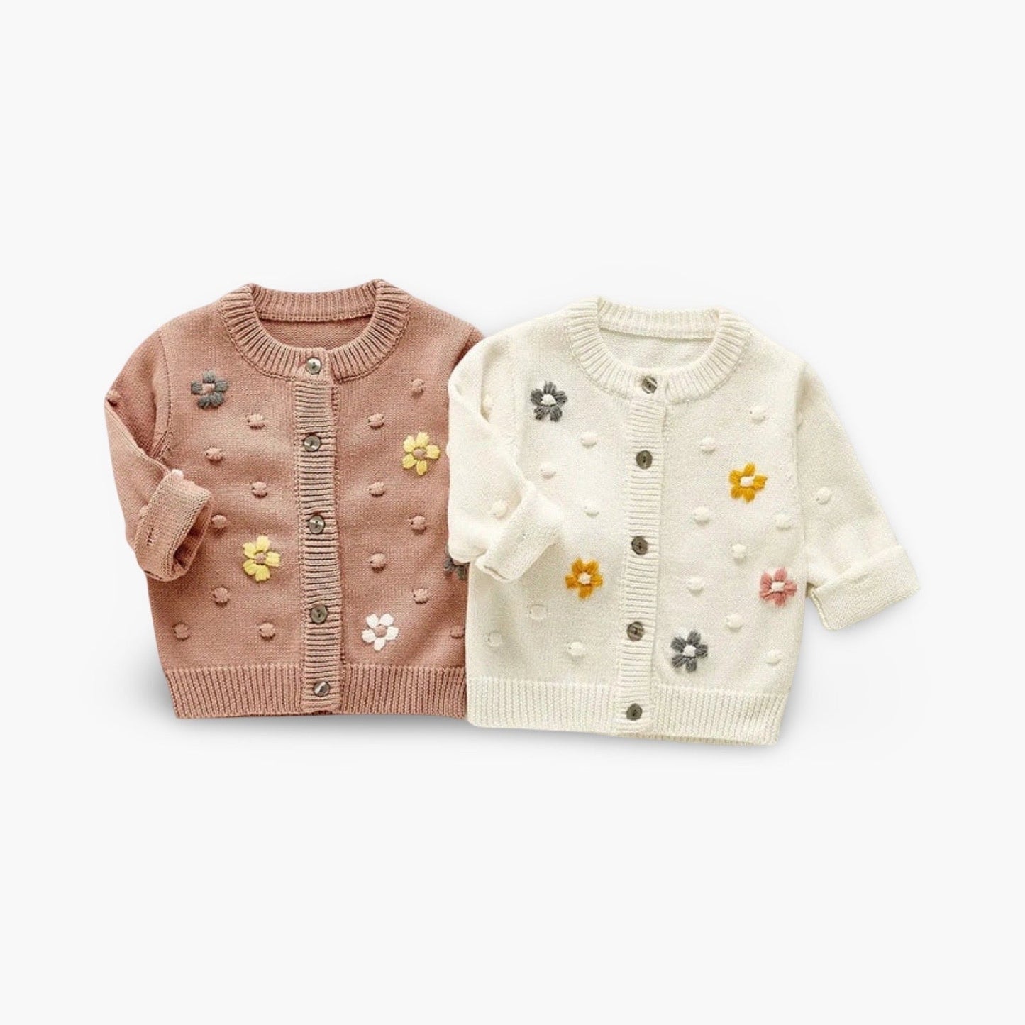 Gebreid Katoenen Baby Vest - Bloemetjes BabyEmpire
