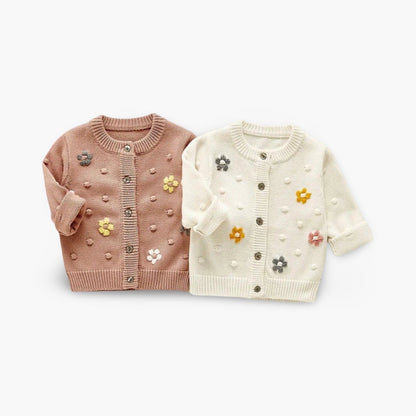 Gebreid Katoenen Baby Vest - Bloemetjes BabyEmpire