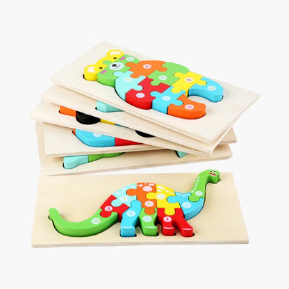 Houten 3D Dieren puzzel - Kleurrijk BabyEmpire