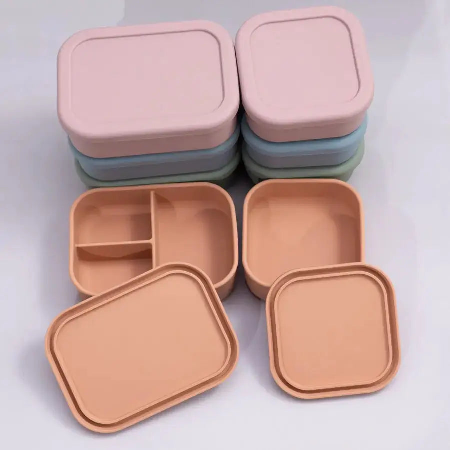 Siliconen Baby Voedingsset: Lekvrije, Magnetronbestendige Kom & Bord met Lunchbox Ontwerp BabyEmpire