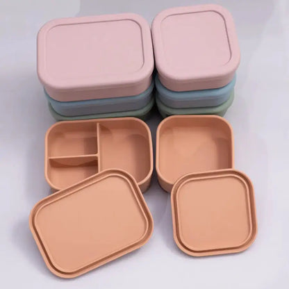 Siliconen Baby Voedingsset: Lekvrije, Magnetronbestendige Kom & Bord met Lunchbox Ontwerp BabyEmpire