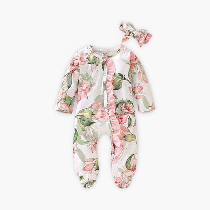Jumpsuit Bloemen Print - Milk Silk roze bloem