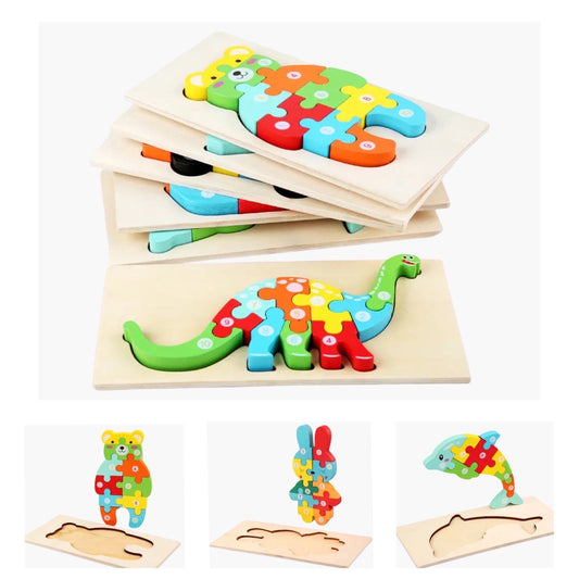 Houten 3D Dieren puzzel - Kleurrijk BabyEmpire