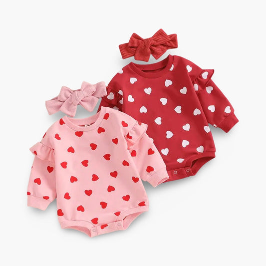 Baby Romper Trui met Hartjes BabyEmpire