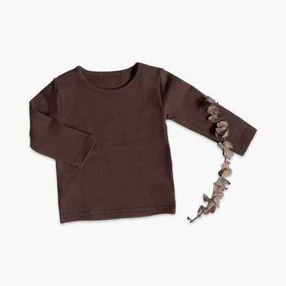 Shirt - Ronde Hals - Effen Kleuren bruin