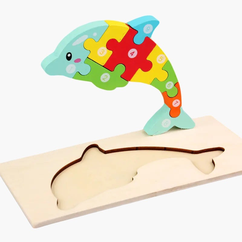 Houten 3D Dieren puzzel - dolfijn -BabyEmpire