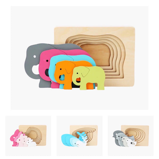 Houten 3D Dierenpuzzel – Van Klein naar Groot Leren Ordenen BabyEmpire