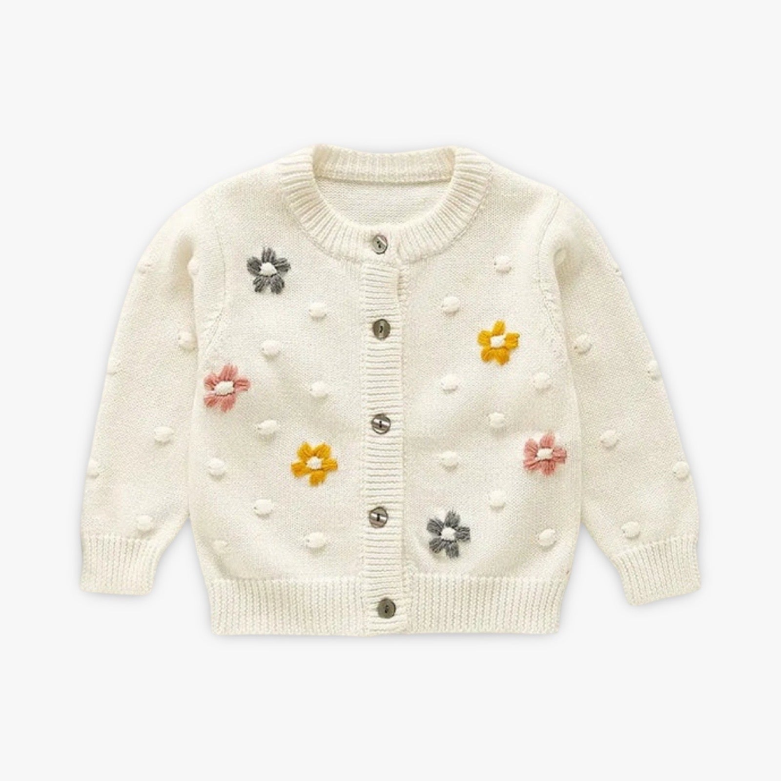 Gebreid Katoenen Baby Vest - Bloemetjes BabyEmpire
