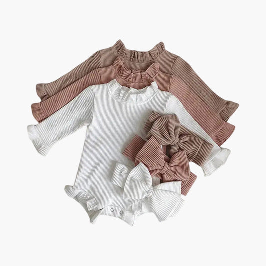 Geribbelde Romper - Haarband met Strik BabyEmpire