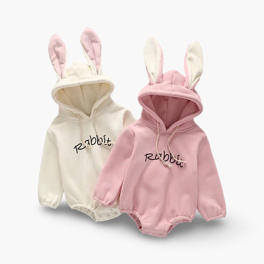 Zachte Baby Romper met Capuchon en Konijnenoren BabyEmpire