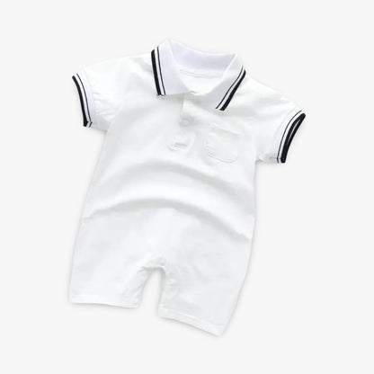 Jumpsuit met Polo-Kraag wit