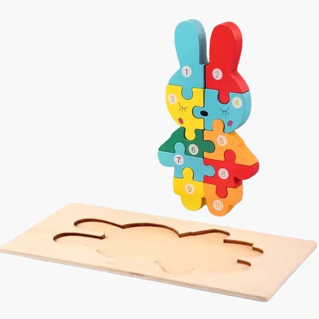 Houten 3D Dieren puzzel - konijn -BabyEmpire