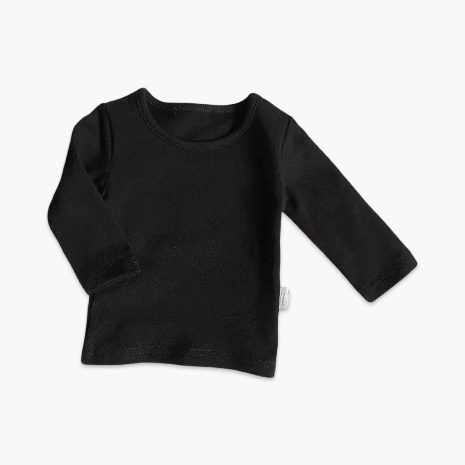 Shirt - Ronde Hals - Effen Kleuren zwart
