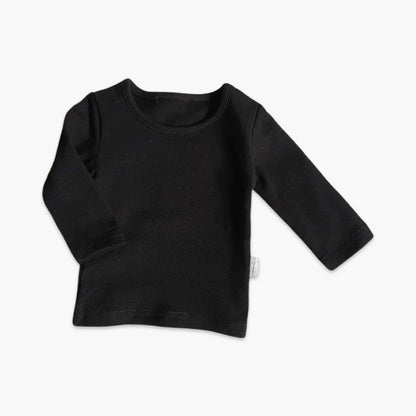 Shirt - Ronde Hals - Effen Kleuren zwart