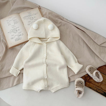 Gebreide Wollen Baby Jumpsuit Capuchon BabyEmpire