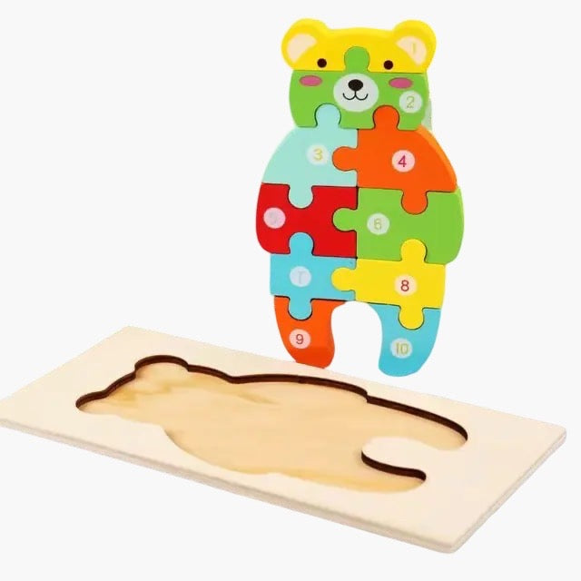 Houten 3D Dieren puzzel - beertje - BabyEmpire