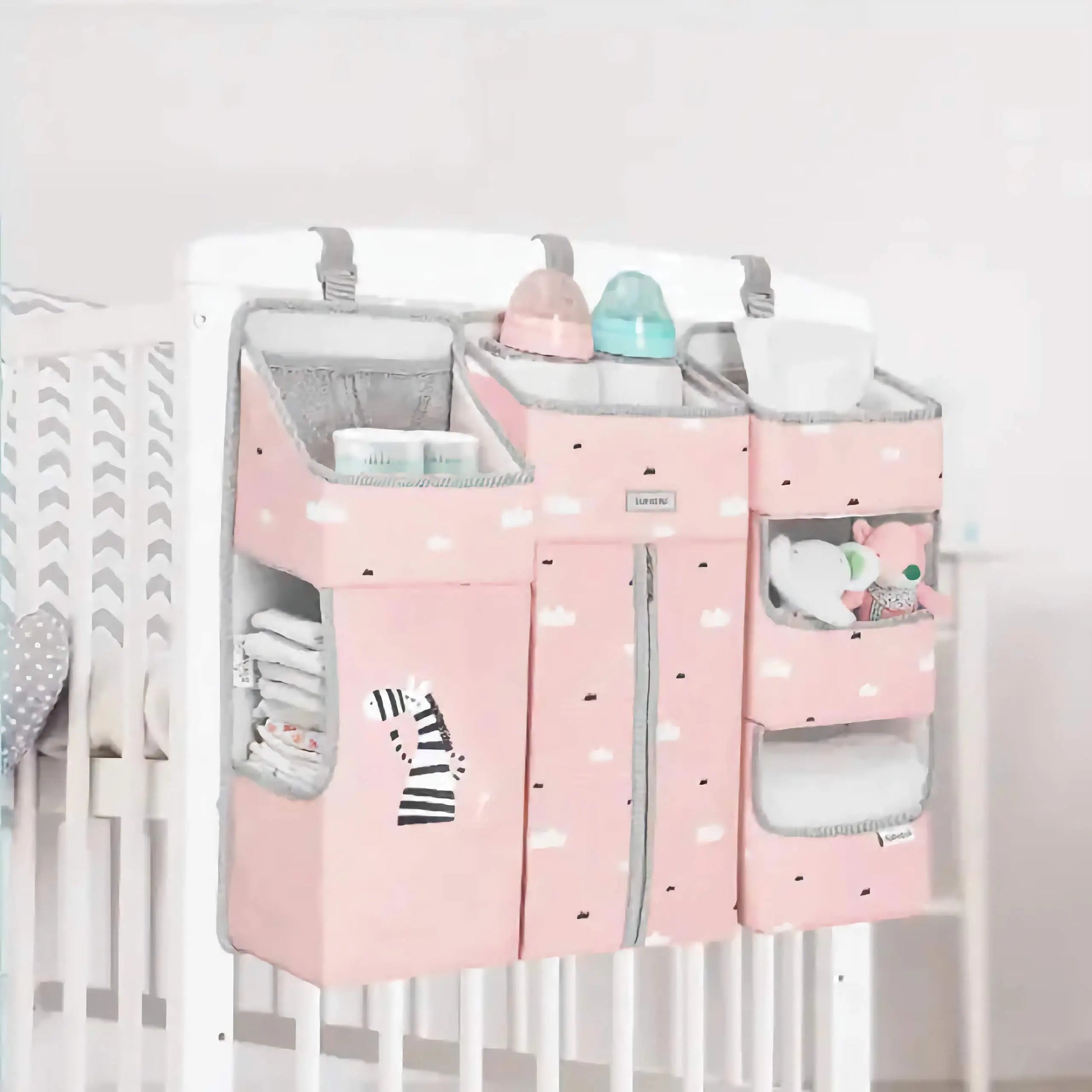 Hangende Opberg Organizer voor de Wiegenbox - Ruimtebesparende Opruimer voor Babykamer | Makkelijk te Bevestigen en Handig BabyEmpire
