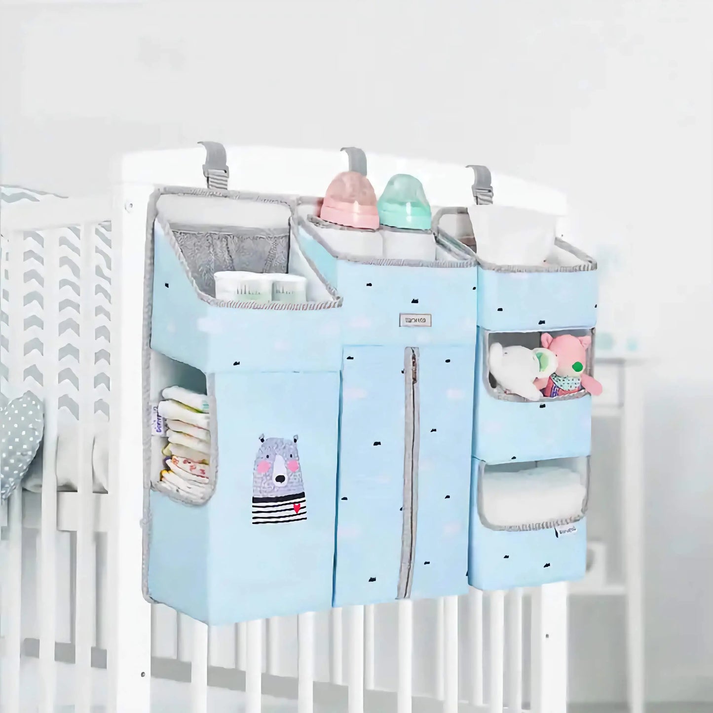 Hangende Opberg Organizer voor de Wiegenbox - Ruimtebesparende Opruimer voor Babykamer | Makkelijk te Bevestigen en Handig BabyEmpire