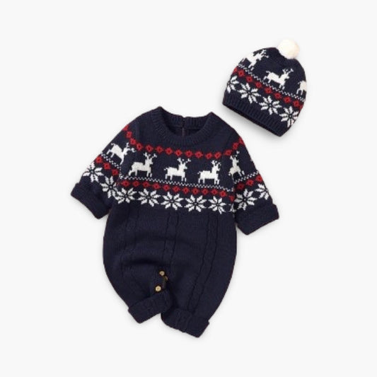 Gebreide Baby Kerst Romper met Muts (Onesie) BabyEmpire