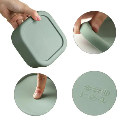 Siliconen Baby Voedingsset: Lekvrije, Magnetronbestendige Kom & Bord met Lunchbox Ontwerp BabyEmpire