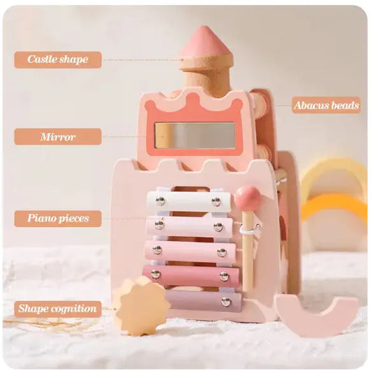 Montessori Houten Kasteel Blokken – Multifunctioneel Baby Puzzelspel, Educatief Speelgoed voor Vroege Ontwikkeling, BabyEmpire